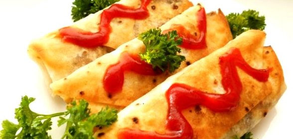 Рулетики из лаваша с грибами