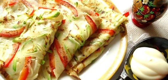 Блины с кабачками и болгарским перцем