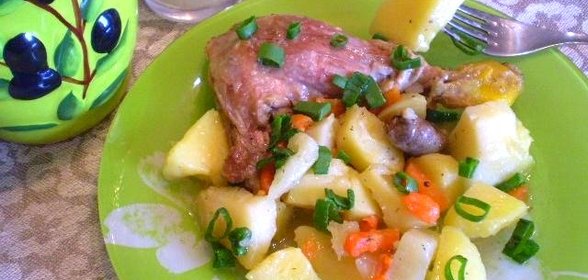Утка с овощами