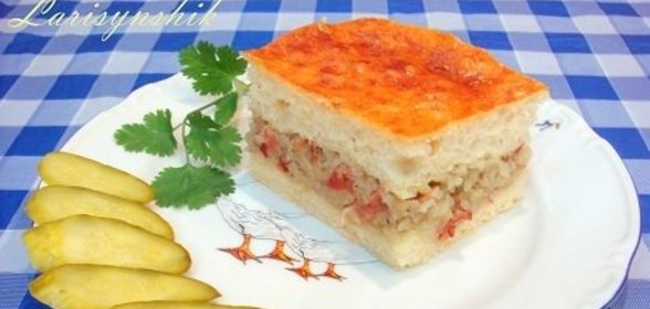 Пирог по-деревенски с крученой картошкой и беконом