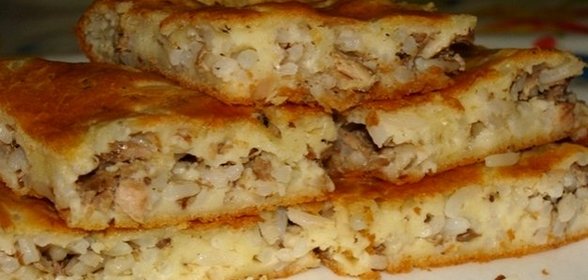 Пирог с рисом и рыбой