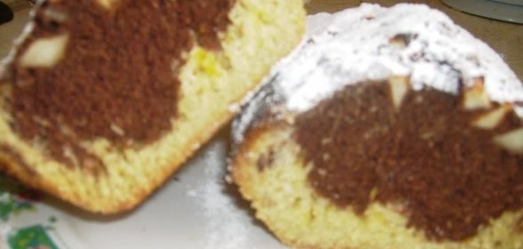 Кекс с яблоками и какао