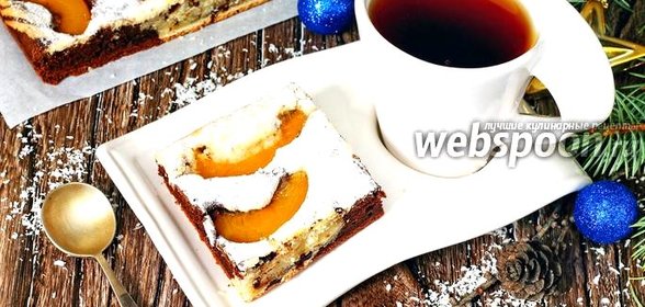 Мраморный пирог с персиками