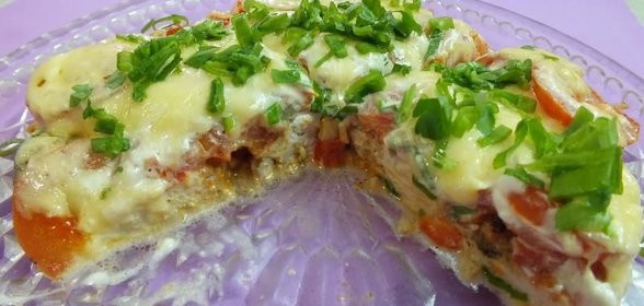 Пицца без теста на курице