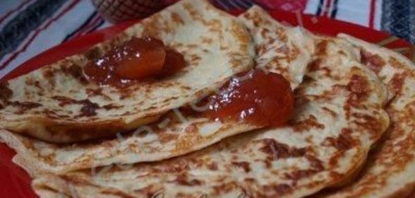 Заварные блины на кефире бездрожжевые