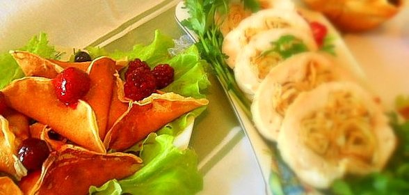 Блинчики с грибами и сыром