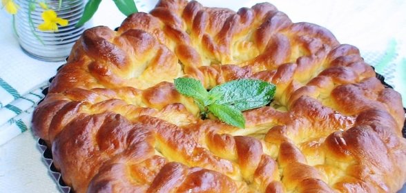Пирог с яблоками, щавелем с мятной ноткой