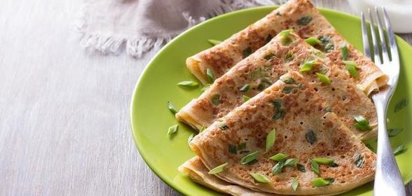 Блинчики с песто с начинкой из ветчины