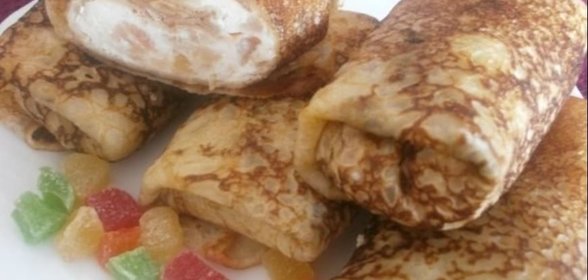 Блинчики с творожно-яблочной начинкой