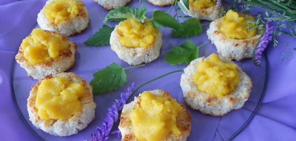 Кокосовое печенье с лимонным курдом