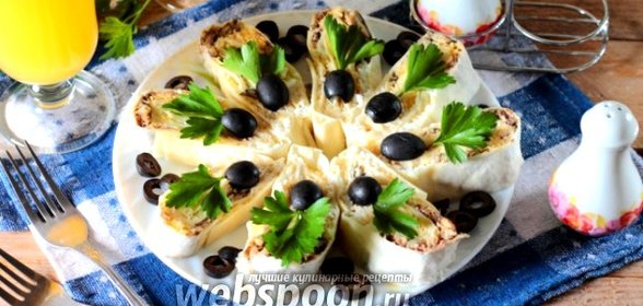 Рулет из лаваша со шпротами