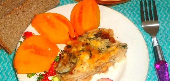 Запеканка из рыбы и крекера