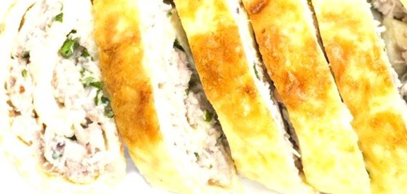 Рулет из лаваша с курицей и сыром