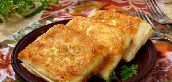 Конвертики из лаваша с ветчиной и сыром