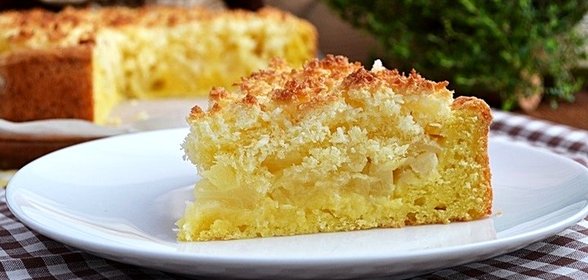 Пирог с творогом и ананасами