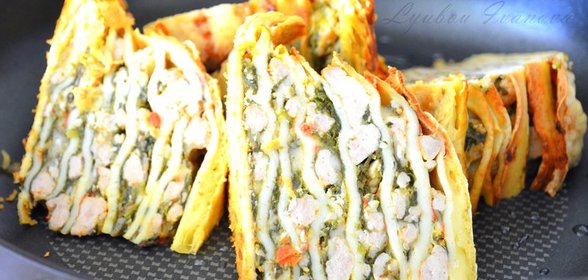 Острая лазанья из блинчиков