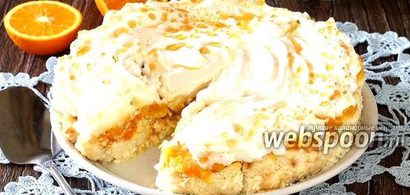 Творожная запеканка с апельсинами и меренгой