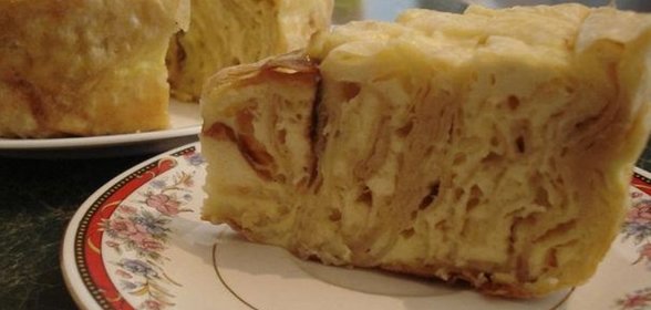 Пирог из лаваша с творогом