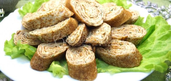Блины с рыбой и сыром