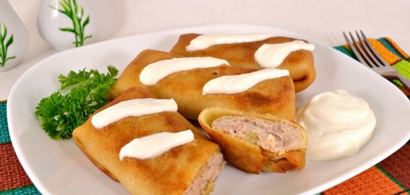 Блинчики с мясом и рисом