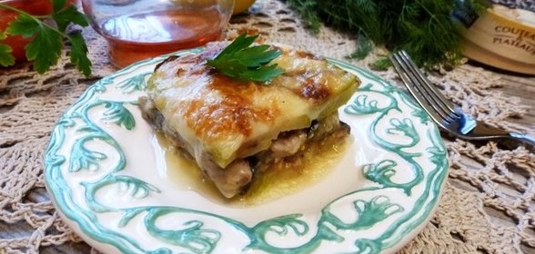 Лазанья из кабачков и баклажанов