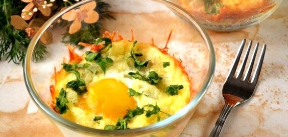 Запеканка с двойным сыром и яйцом