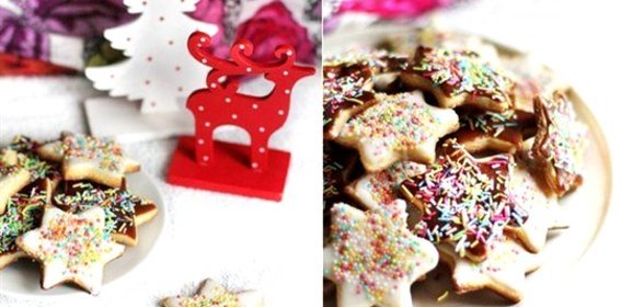 Новогоднее песочное печенье