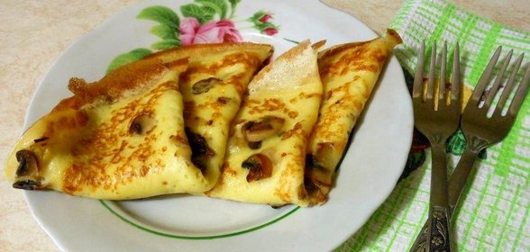 Грибные блины с припеком