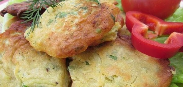 Кабачковые оладьи без яиц