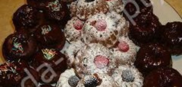 Кексы на кефире в формочках День и ночь