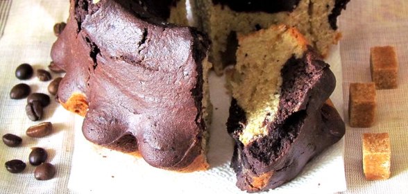 Мраморный кекс с кофе