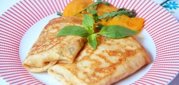 Блины с ветчиной и сыром