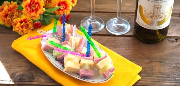 Канапе с ветчиной и сыром