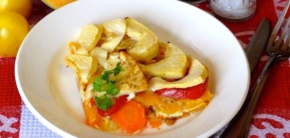 Запеканка с патиссонами