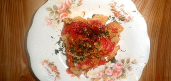 Запеканка из цветной капусты с сыром и помидорами