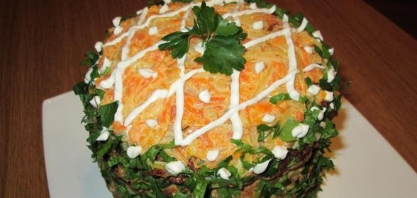 Печеночный торт из говяжьей печени