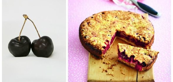 Пирог из черешни со сметаной