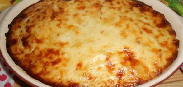 Запеканка рисовая с курицей и грибами