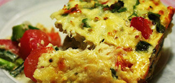 Рисовая запеканка с зеленым луком