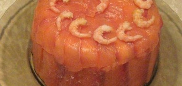 Салат-торт из морепродуктов