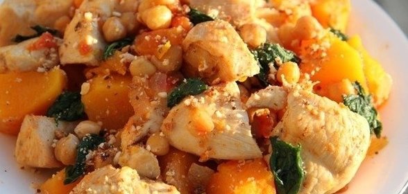 Индейка с нутом и тыквой