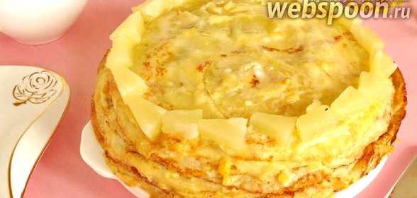 Блинный торт ананасовый