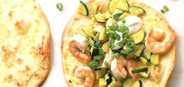 Лепешки с креветками и цуккини