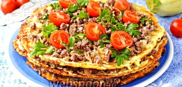 Кабачковый торт с фаршем