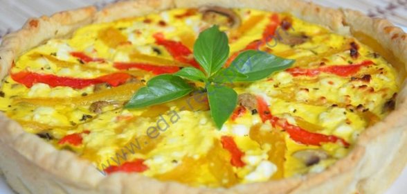 Французский пирог киш с запеченными овощами