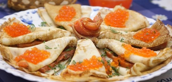 Блины с сёмгой и икрой