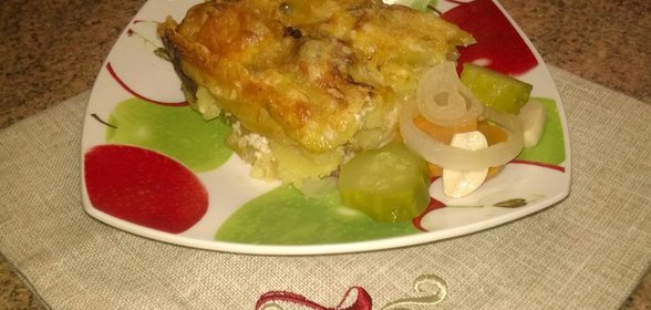 Запеченный картофель с грибами