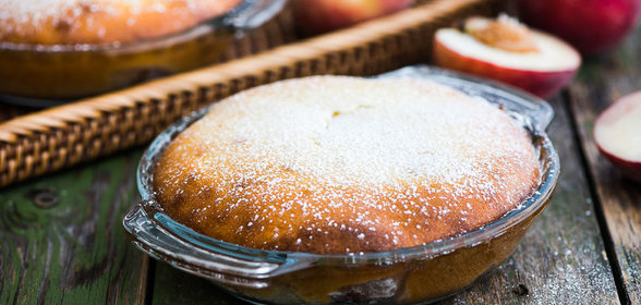 Заливной пирог с персиками