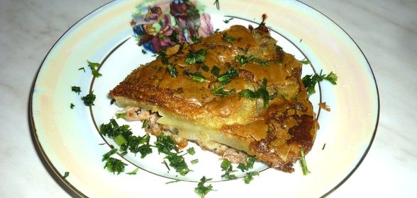 Рыбный пирог из сайры