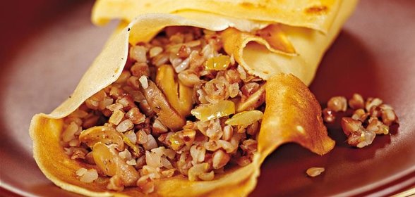 Постные блинчики с гречкой